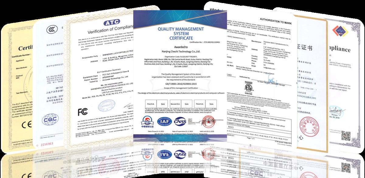 CHECHI Technology certificates and awards